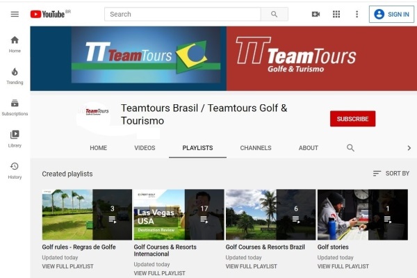 The youtube channel from teamtoursbrasil